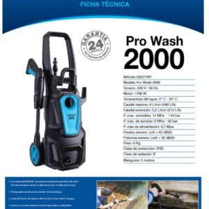 HIDROLAVADORA GAMMA G2517 PRO WASH 2000 140 BAR 1700W