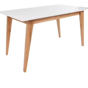 MESA UNICAN TULIP 140x80cm MADERA LUSTRE BLANCO