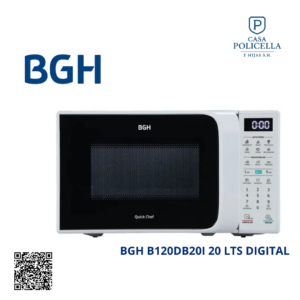 MICROONDAS BGH B120DB20I 20 LTS DIGITAL BLANCO