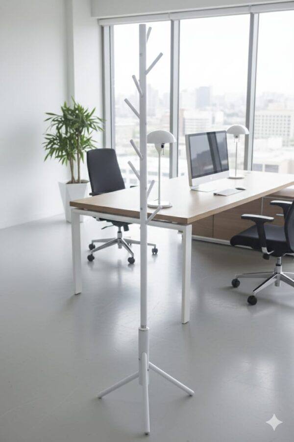 PERCHERO DECOTOTALE PER-17 BLANCO METAL BASE TRIPODE