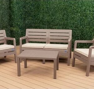 JUEGO DE JARDIN VOSS 2000 PARIS CON MESITA COLOR CAPUCHINO