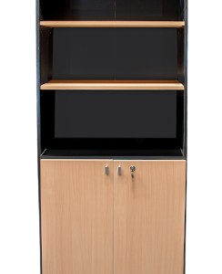 BIBLIOTECA PLATINUM 530 PUERTAS BAJAS HAYA/NEGRO