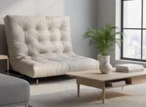 COLCHON PARA FUTON GENOUD 140X190 DE RESORTES CUERINA CRUDO