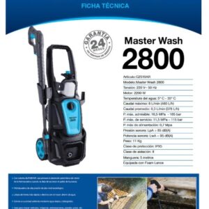 HIDROLAVADORA GAMMA G2519 MASTER WASH 2800 165 BAR 2200W